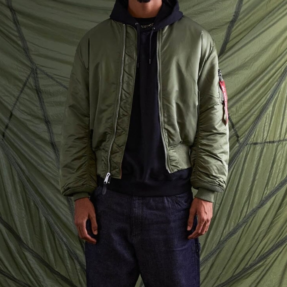 Alpha Industries Olive Green Bomber Jacket SLIM FIT